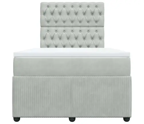 Atsperu Gulta Ar Matraci, Gaiši Pelēka Samts, 120X200 Cm Vidaxl