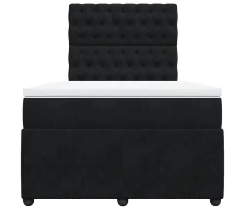 Atsperu Gulta Ar Matraci, Melna Samts, 120X200 Cm Vidaxl