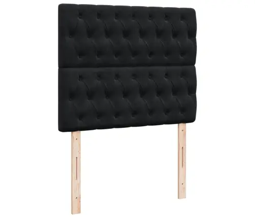 Atsperu Gulta Ar Matraci, Melna Samts, 120X200 Cm Vidaxl