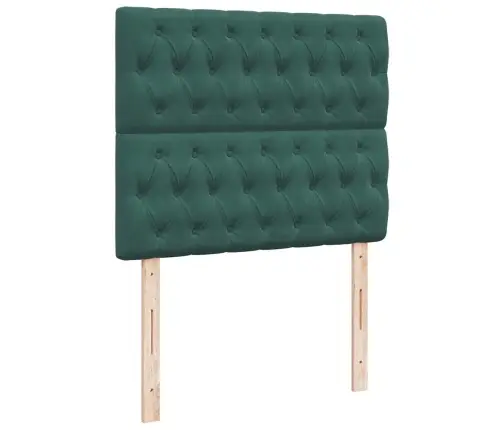 Lova Su Spyruoklėmis Ir Čiužiniu, Žalia, 120X200cm Aksomas