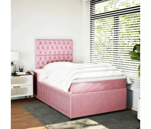 Kontinentaalvoodi Madratsiga, Roosa, 120X200 cm Samet