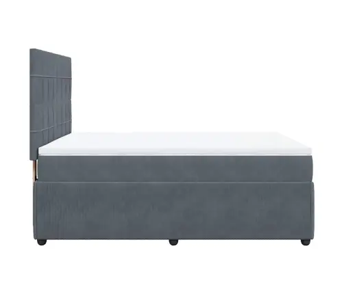 Kontinentaalvoodi Madratsiga,Tumehall, 140X190 cm Samet