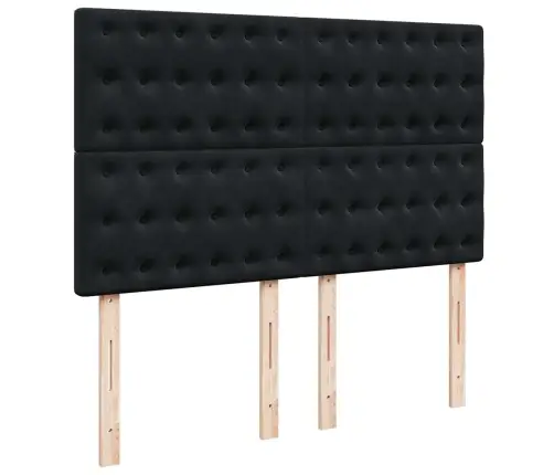 Atsperu Gulta Ar Matraci, Melna Samts, 140X190 Cm Vidaxl