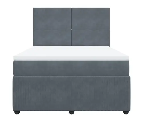 Kontinentaalvoodi Madratsiga, Tumehall, 140X200 cm Samet