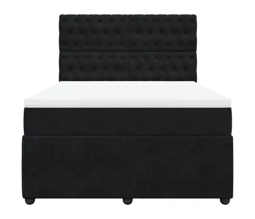 Kontinentaalvoodi Madratsiga, Must, 140X200 cm Samet