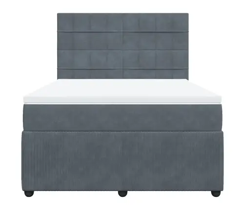 Kontinentaalvoodi Madratsiga, Tumehall, 160X200 cm Samet