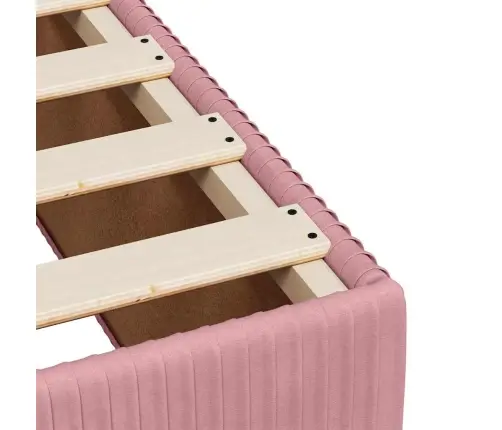 Atsperu Gulta Ar Matraci, Rozā Samts, 160X200 Cm Vidaxl