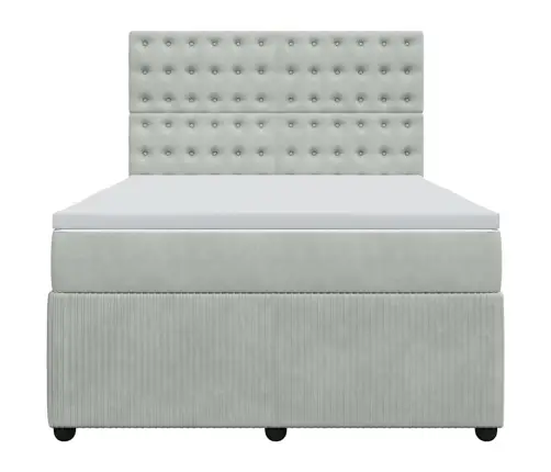 Kontinentaalvoodi Madratsiga, Helehall, 160X200 cm Samet