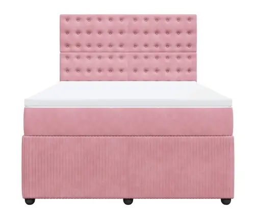 Kontinentaalvoodi Madratsiga, Roosa, 160X200 cm Samet