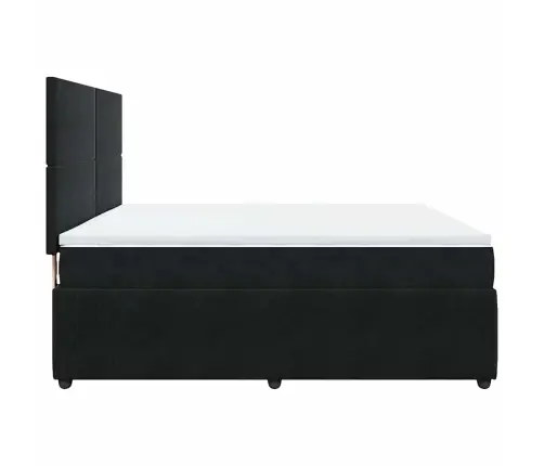 Atsperu Gulta Ar Matraci, Melna Samts, 180X200 Cm Vidaxl