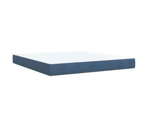 Atsperu Gulta Ar Matraci, Tumši Zils Samts, 180X200 Cm Vidaxl