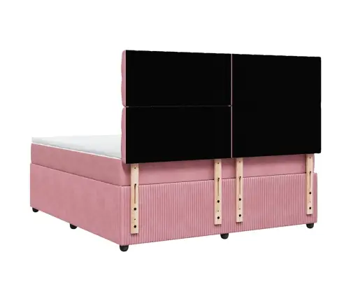 Kontinentaalvoodi Madratsiga, Roosa, 180X200 cm Samet