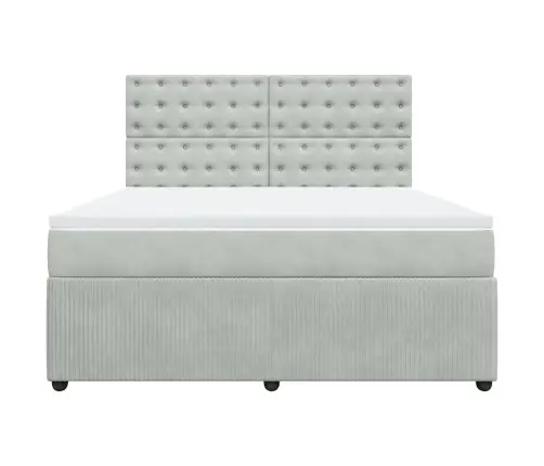 Kontinentaalvoodi Madratsiga, Helehall, 180X200 cm Samet