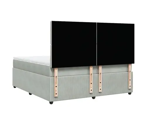 Kontinentaalvoodi Madratsiga, Helehall, 180X200 cm Samet