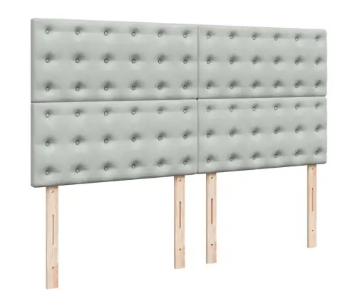 Kontinentaalvoodi Madratsiga, Helehall, 180X200 cm Samet