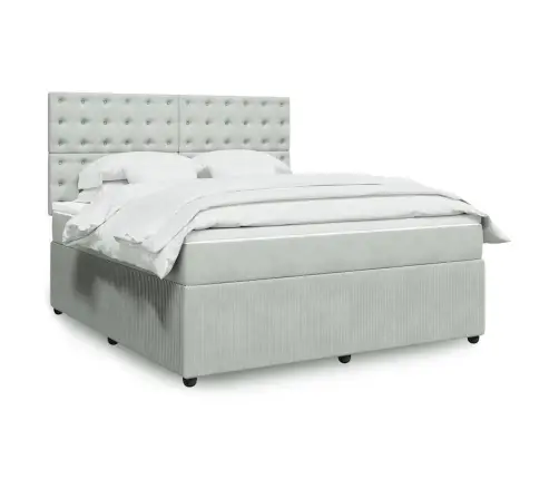 Kontinentaalvoodi Madratsiga, Helehall, 180X200 cm Samet