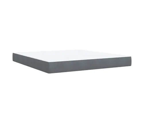 Lova Su Spyruoklėmis Ir Čiužiniu, Pilka, 180X200 cm Aksomas