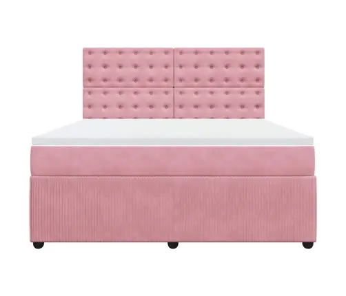 Kontinentaalvoodi Madratsiga, Roosa, 180X200 cm Samet