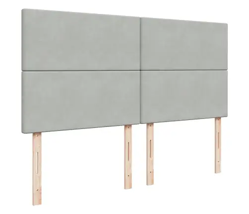 Lova Su Spyruoklėmis Ir Čiužiniu, Pilka, 200X200 cm Aksomas