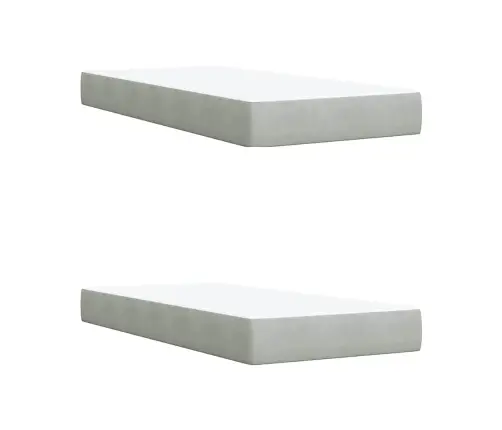 Lova Su Spyruoklėmis Ir Čiužiniu, Pilka, 200X200 cm Aksomas