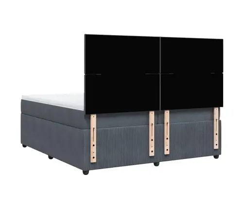 Kontinentaalvoodi Madratsiga, Tumehall, 200X200 cm Samet