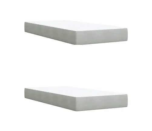 Atsperu Gulta Ar Matraci, Gaiši Pelēka Samts, 200X200 Cm Vidaxl