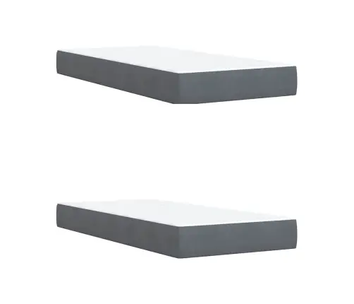 Atsperu Gulta Ar Matraci, Tumši Pelēka Samts, 200X200 Cm Vidaxl