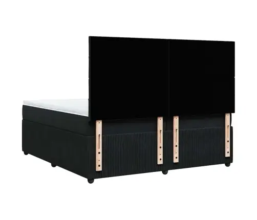 Kontinentaalvoodi Madratsiga, Must, 200X200 cm Samet