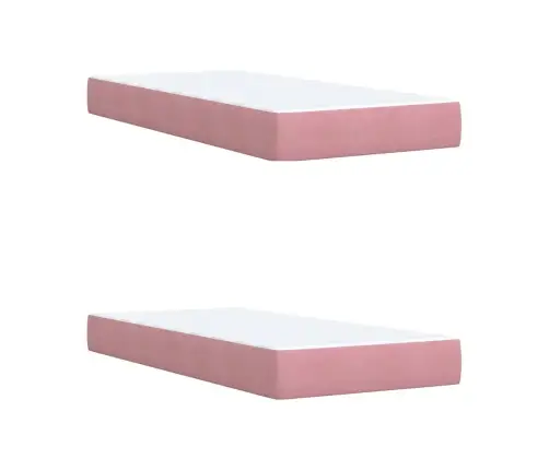 Lova Su Spyruoklėmis Ir Čiužiniu, Rožinė, 200X200 cm Aksomas