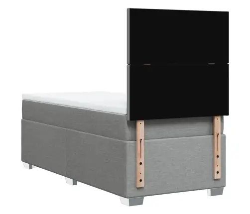 Atsperu Gultas Rāmis Ar Matraci, Gaiši Pelēka Audums, 80X200 Cm Vidaxl