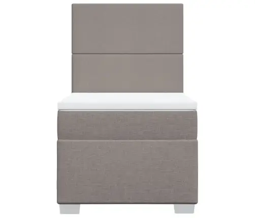 Lova Su Spyruoklėmis Ir Čiužiniu, Taupe, 80X200 cm Audinys