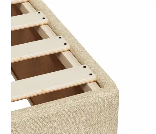 Lova Su Spyruoklėmis Ir Čiužiniu, Kreminė, 80X200cm Audinys