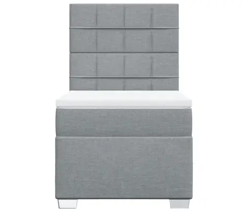 Lova Su Spyruoklėmis Ir Čiužiniu, Pilka, 80X200cm Audinys