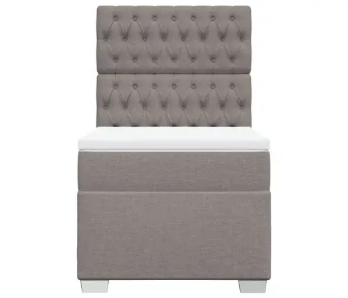 Lova Su Spyruoklėmis Ir Čiužiniu, Taupe, 80X200 cm Audinys