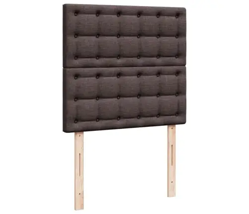 Atsperu Gultas Rāmis Ar Matraci, Tumši Brūna, 80X200 Cm, Audums Vidaxl