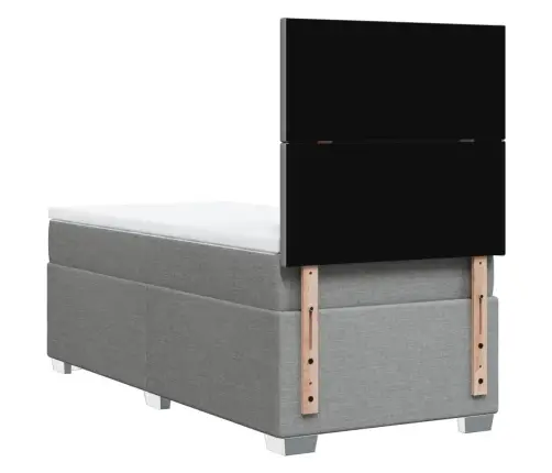 Lova Su Spyruoklėmis Ir Čiužiniu, Pilka, 90X190 cm Audinys