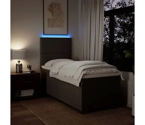 Lova Su Spyruoklėmis Ir Čiužiniu, Pilka, 90X190 cm Audinys