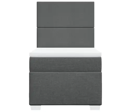 Atsperu Gulta Ar Matraci, Tumši Pelēka, 90X190 Cm, Audums Vidaxl