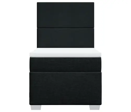 Atsperu Gulta Ar Matraci, Melna, 90X190 Cm, Audums Vidaxl