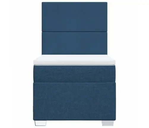 Lova Su Spyruoklėmis Ir Čiužiniu, Mėlyna, 90X190 cm Audinys