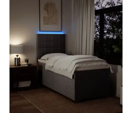 Atsperu Gulta Ar Matraci, Pelēkbrūns, 90X190 Cm, Audums Vidaxl