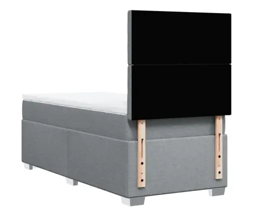 Atsperu Gulta Ar Matraci, Gaiši Pelēka, 90X190 Cm, Audums Vidaxl