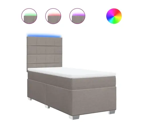 Lova Su Spyruoklėmis Ir Čiužiniu, Taupe, 100X200cm Audinys