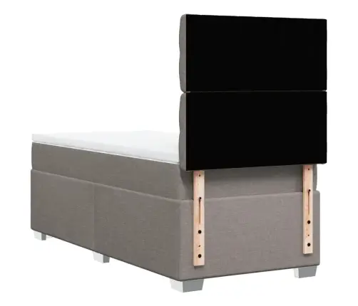 Atsperu Gultas Rāmis Ar Matraci, Pelēkbrūns, 100X200 Cm, Audums Vidaxl