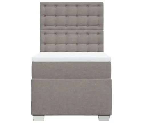 Atsperu Gultas Rāmis Ar Matraci, Pelēkbrūns, 100X200 Cm, Audums Vidaxl