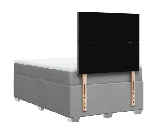 Atsperu Gulta Ar Matraci, Gaiši Pelēka Audums, 120X190 Cm Vidaxl