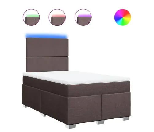 Atsperu Gulta Ar Matraci, Tumši Brūns Audums, 120X190 Cm Vidaxl