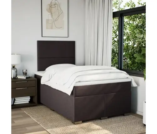 Atsperu Gulta Ar Matraci, Tumši Brūns Audums, 120X190 Cm Vidaxl