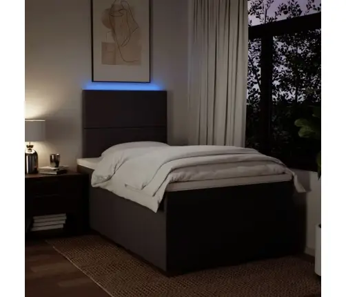 Atsperu Gulta Ar Matraci, Tumši Brūns Audums, 120X190 Cm Vidaxl