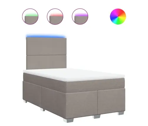 Atsperu Gulta Ar Matraci, Pelēkbrūns Audums, 120X190 Cm Vidaxl